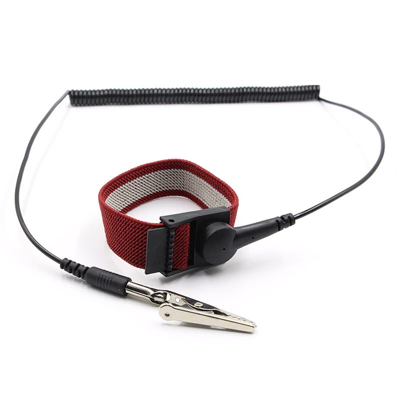 Mobudy Anti Static Wrist Strap with grounding Wire ESD Anti Static Wristband Adjustable Coiled Cord Anti Shock Wristband (1) - Image 1